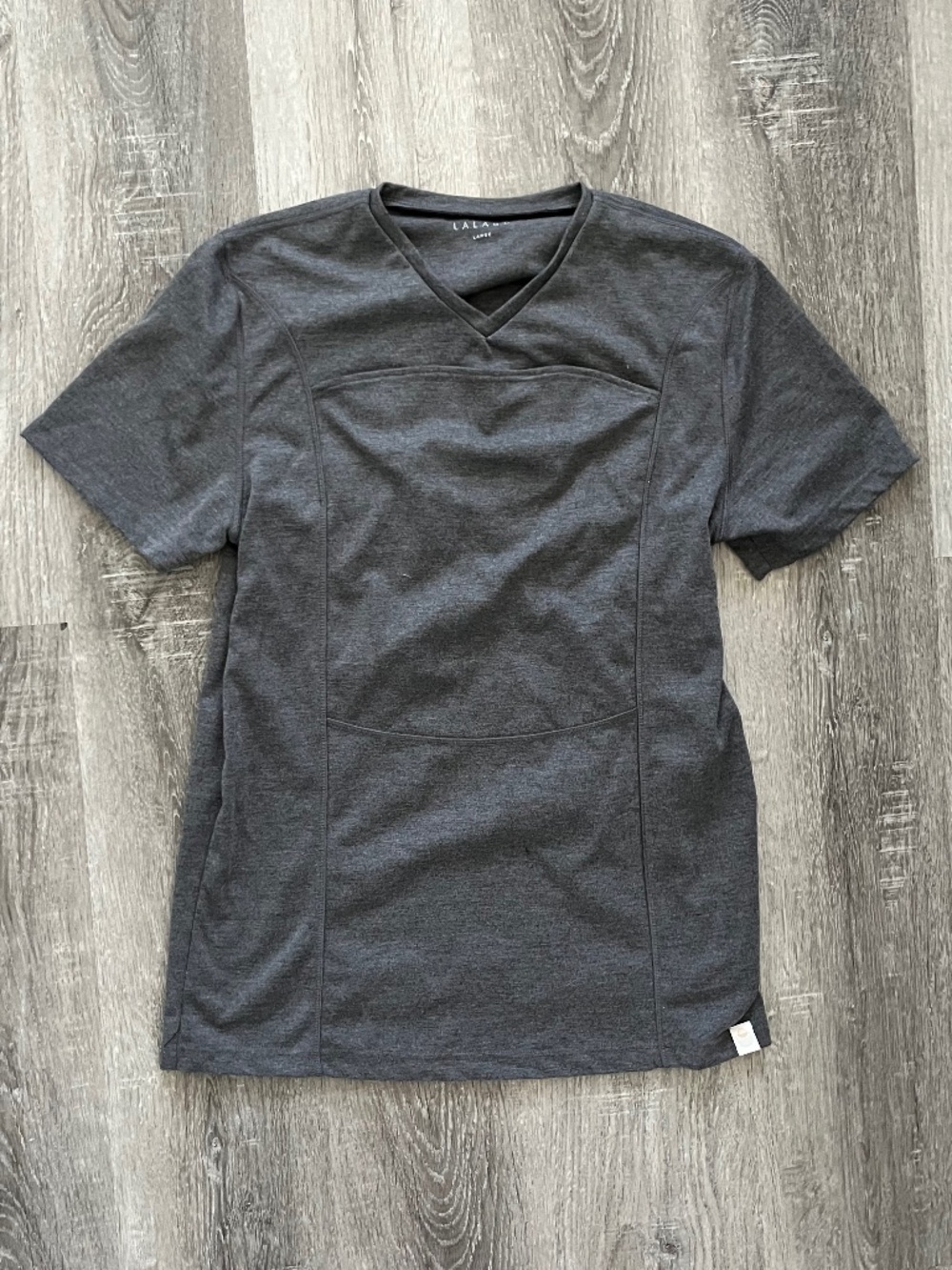 Lalabu Dad Shirt Babywearing Pouch Carrier V-Neck Charcoal Gray Mens Large